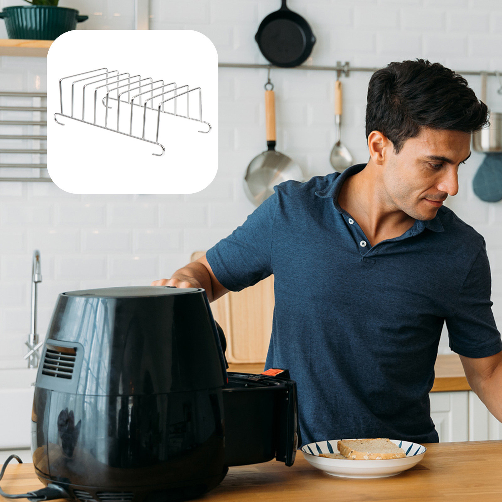 Kitchen Baking Rack - 2 Adet Paslanmaz Çelik Hava Fritözü