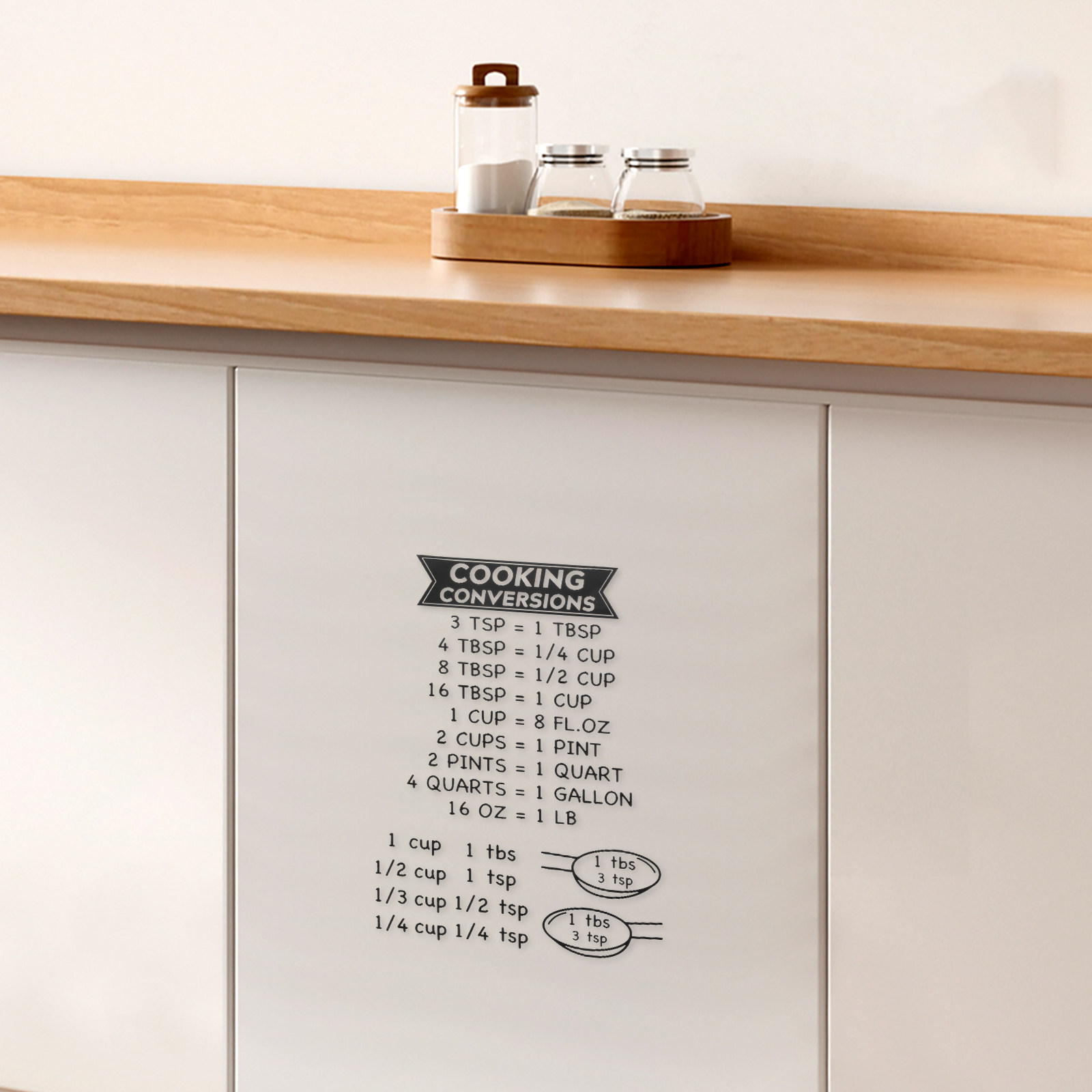 Kitchen Baking Conversion Chart - 2 Adet Mutfak Ölçü Dönüştürme Tablosu