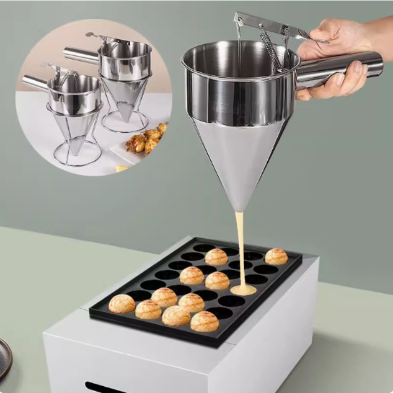 Kitchen Equipment For Baking - 600/1200ML Paslanmaz Çelik Sıvı Hunisi Dağıtıcısı,