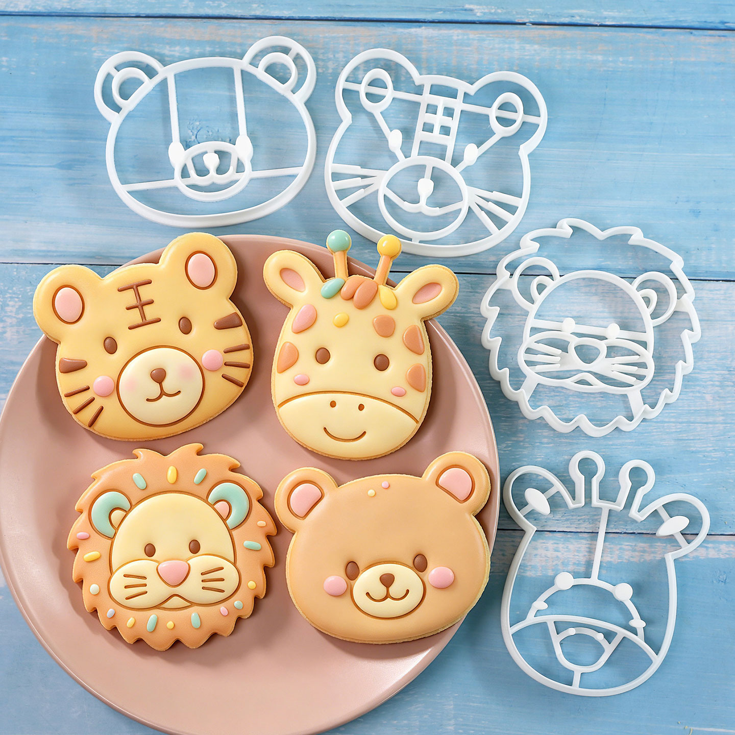 Kitchen Baking Set - 4 Parça Hayvan Figürlü Kurabiye Kalıbı
