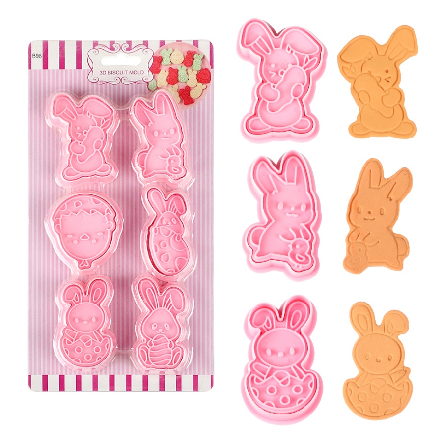 Kitchen Baking Decor - 6 adet/takım paskalya tavşanı kurabiye kesiciler