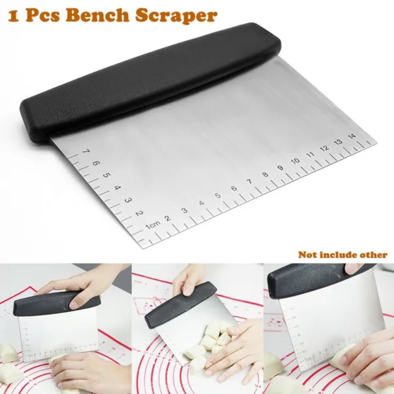 Bench Scraper Dough - 1 adet Paslanmaz Çelik Tezgah Kazıyıcı