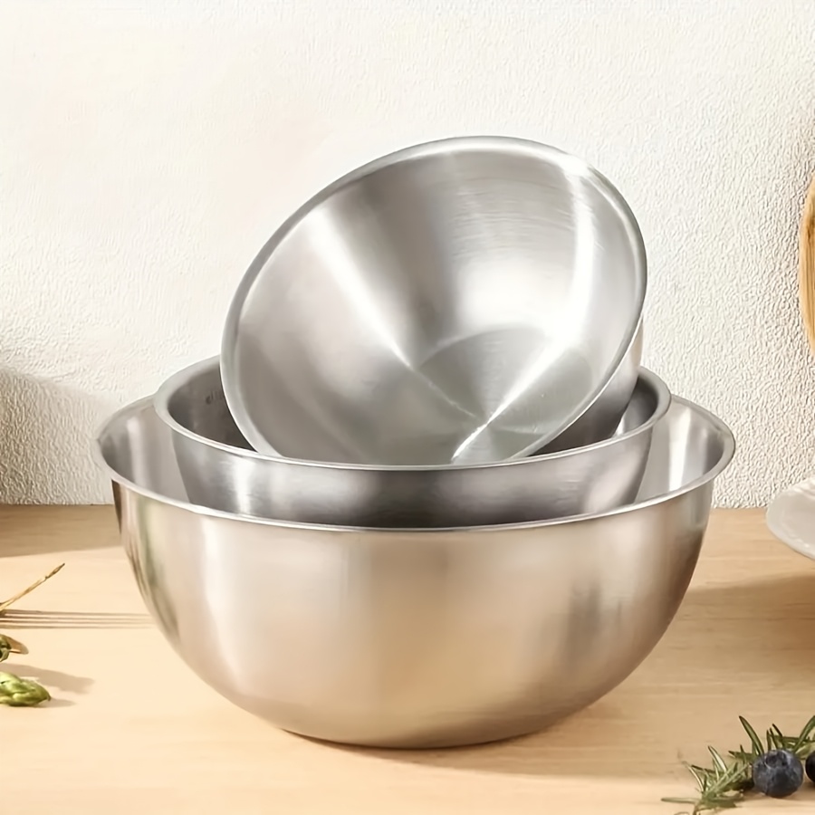 Kitchen Baking Set - 3'lü Paslanmaz Çelik Salata Kase Seti,