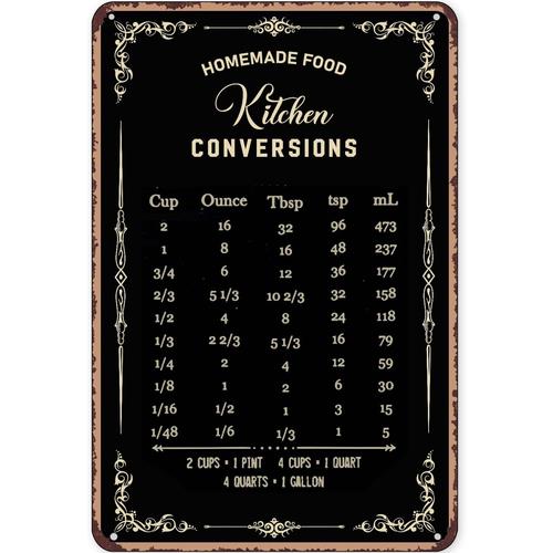 Rustik Teneke Tabela Dekoru Pi - Kitchen Baking Conversion Chart incelemesi ve fiyatı