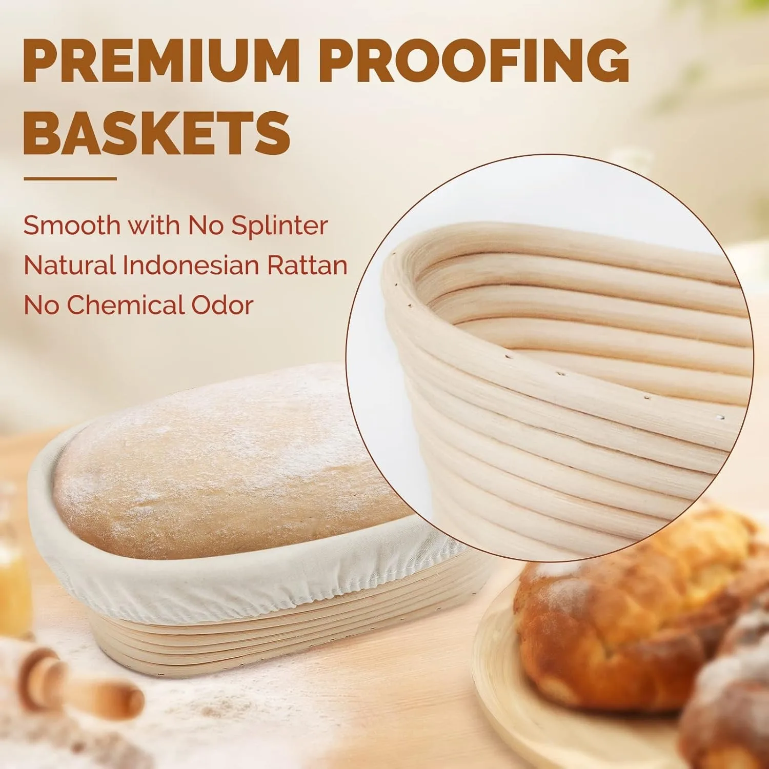 14 Parça Ekmek Mayalandırma Se - Proofing Basket Banneton incelemesi ve fiyatı