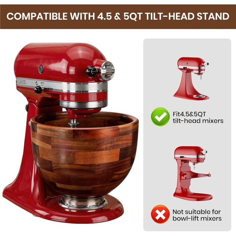 AB41-Kitchenaid 5QT İçin Ahşap - Kitchenaid Baking Bowl incelemesi ve fiyatı