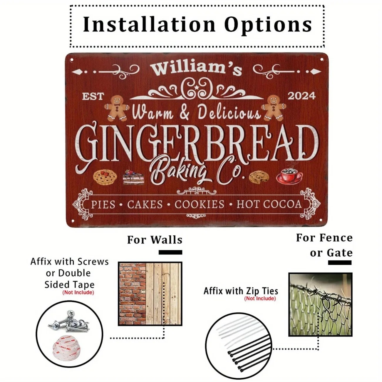 1 adet Kişiselleştirilmiş Zenc - Kitchen Baking Decor incelemesi ve fiyatı