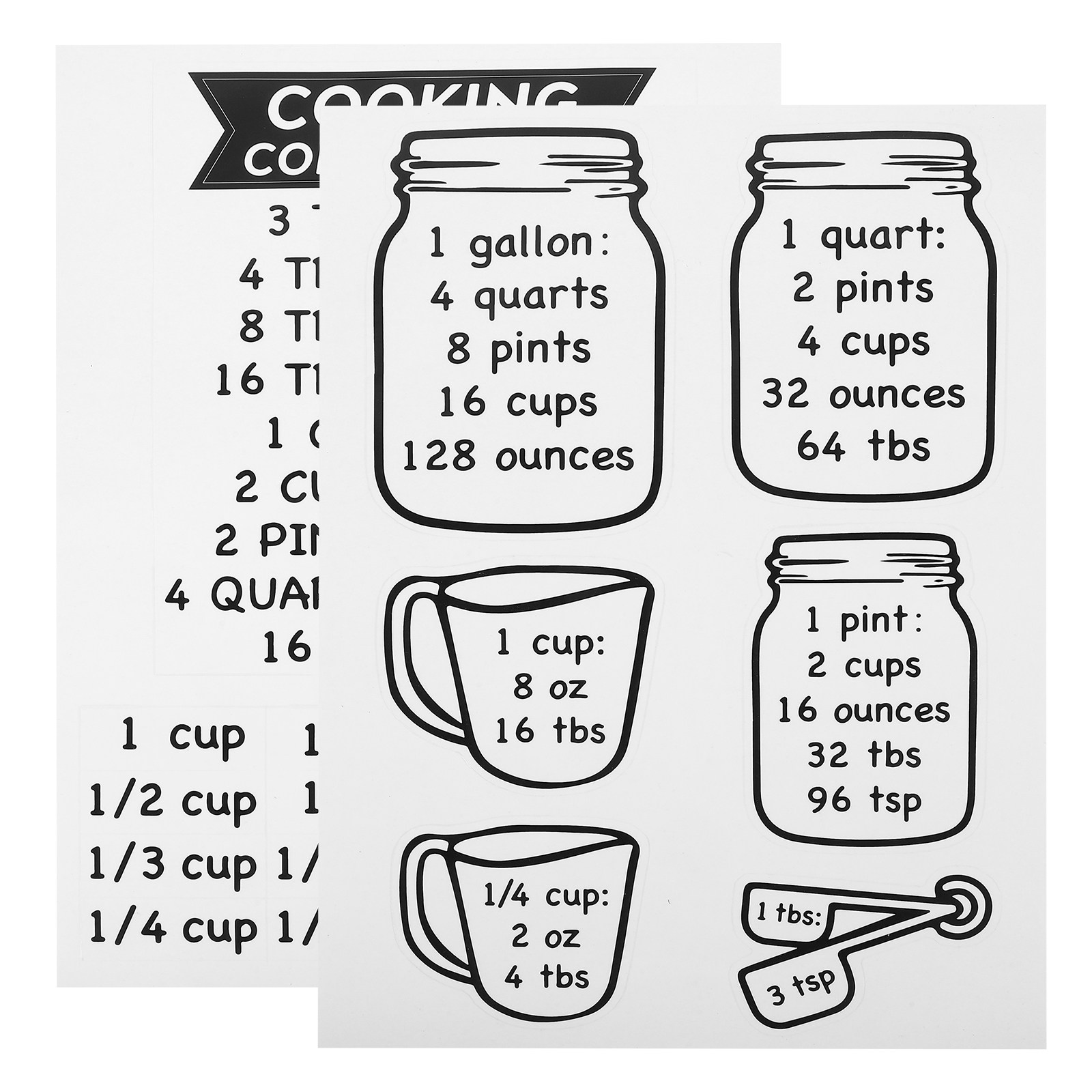 2 Adet Mutfak Ölçü Dönüştürme  - Kitchen Baking Conversion Chart incelemesi ve fiyatı
