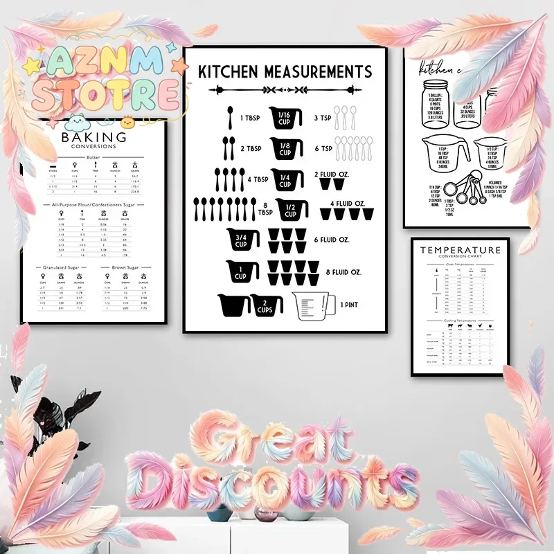 Minimalist Yemek Mutfak Ölçüle - Kitchen Baking Conversion Chart incelemesi ve fiyatı